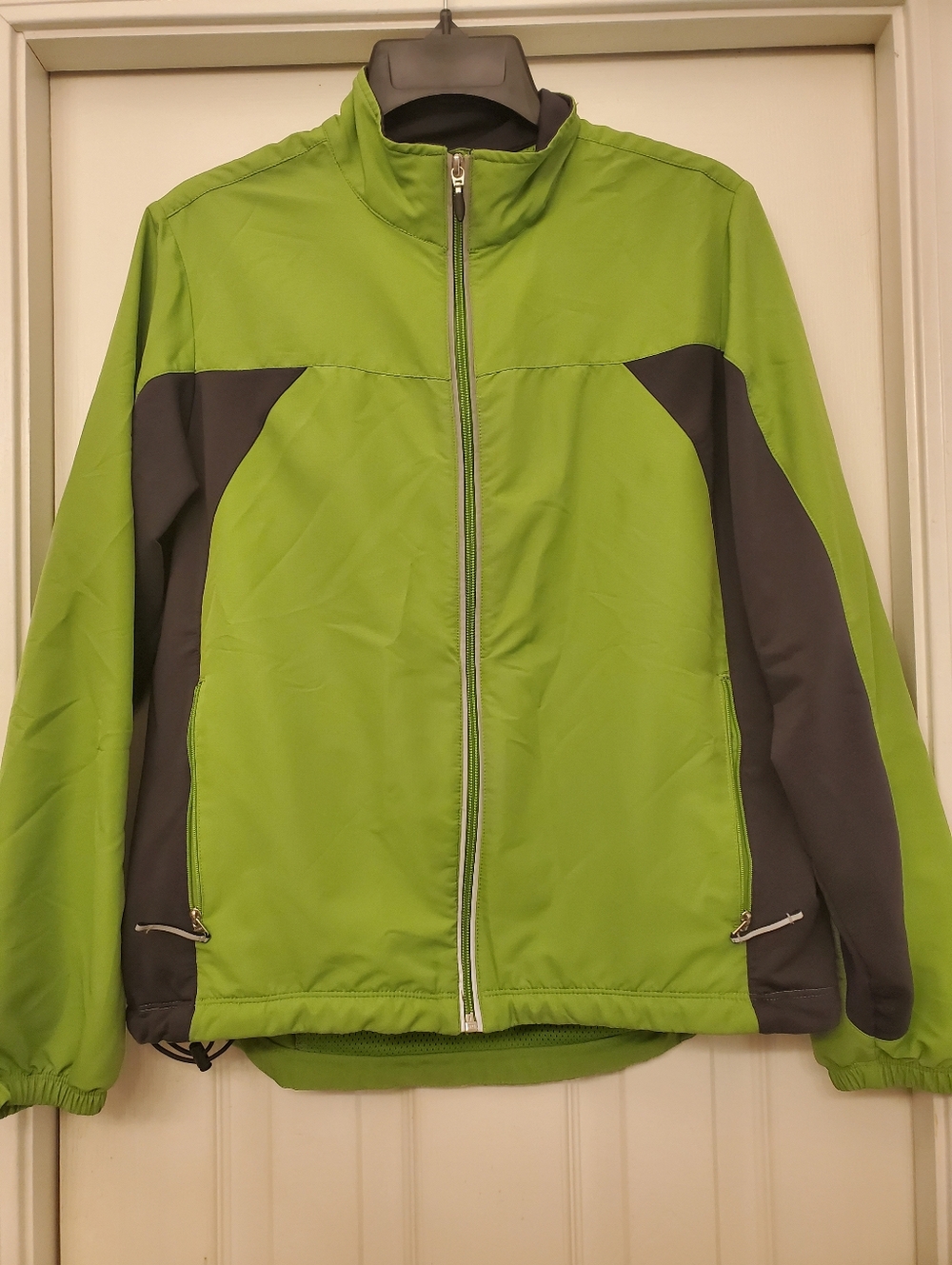 tek gear Lime Green and Gray Full-Zip Windbreaker Size S